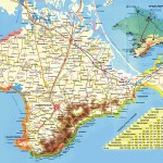 Карта Крыма с условным обозначением побережий. Транспортная система Крымского полуострова