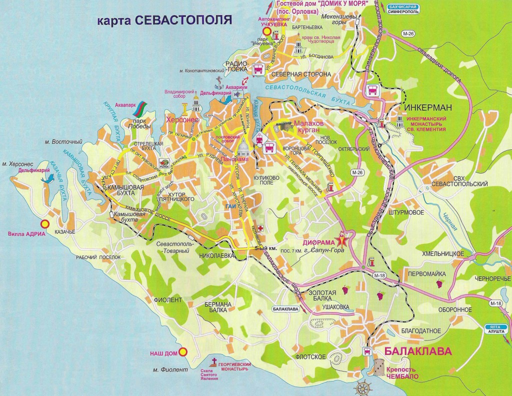 Карта севастополя с улицами и домами подробно смотреть онлайн бесплатно